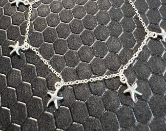 Star Fish Anklet 6 Made of Sterling Silver