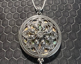 Floral Antique Locket Made of Sterling Silver