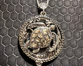 Turtle Locket Made of Sterling Silver