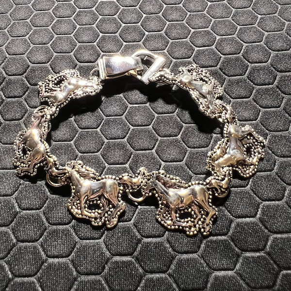 Horse Bracelet Made of Sterling Silver