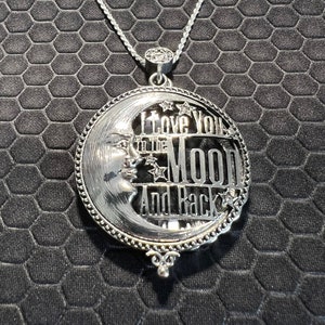 Moon Locket, I Love you to the moon and back Made of Sterling Silver