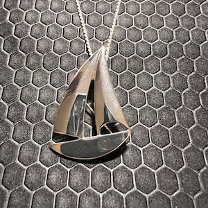 Sailboat Necklace Made of Sterling Silver