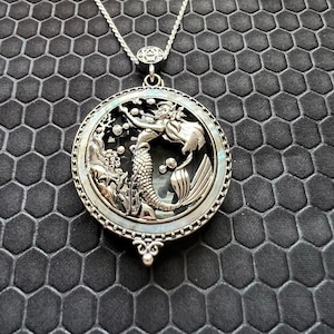 Mermaid Locket Made of Sterling Silver image 1