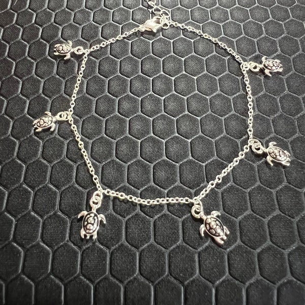 Turtle Anklet 5 Made of Sterling Silver