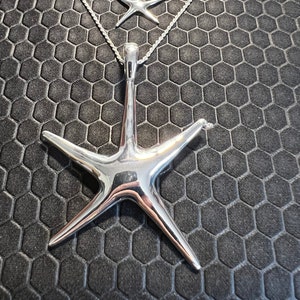 Star Fish Necklace and Earring Set Made of Sterling Silver