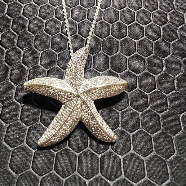 Star Fish Necklace Made of Sterling Silver