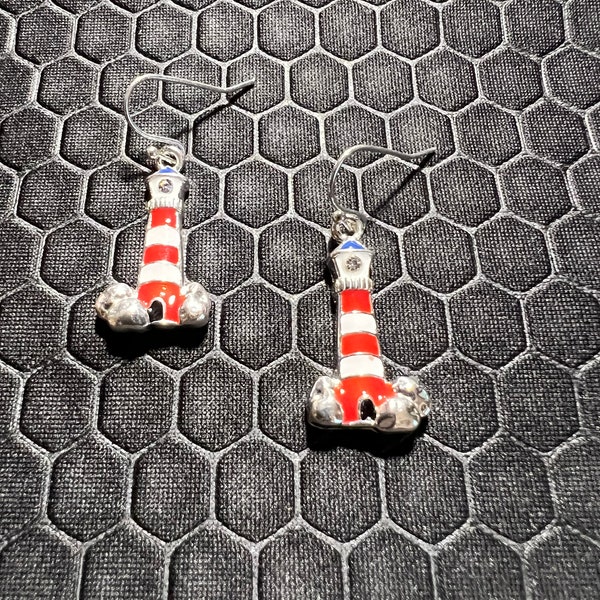 Lighthouse Earrings Made of Sterling Silver