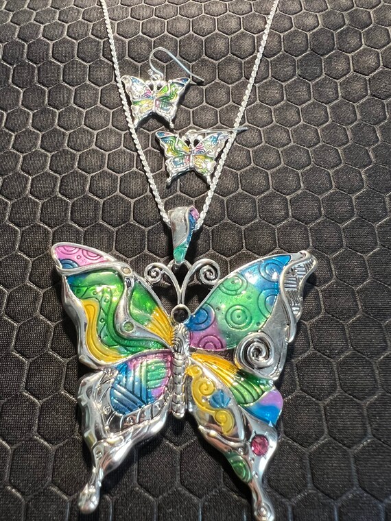 Butterfly necklace cheap and earrings