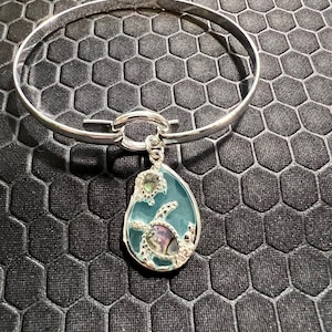 Turtle Bracelet Made with Resin and Sterling Silver