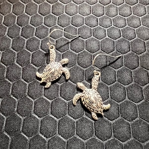 Turtle Earrings Made of Sterling Silver image 1