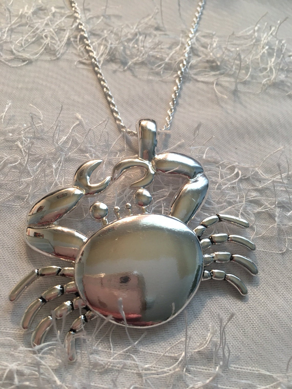 Crab Necklace Made Of Sterling Silver Etsy