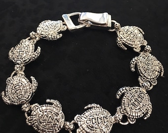 Turtle Bracelet All Around Made Of Sterling Silver