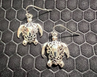 Turtle Earrings Made of Sterling Silver