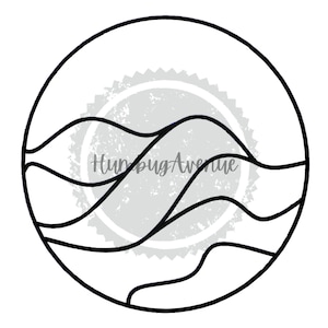 Ocean Wave Stained Glass Pattern Circle