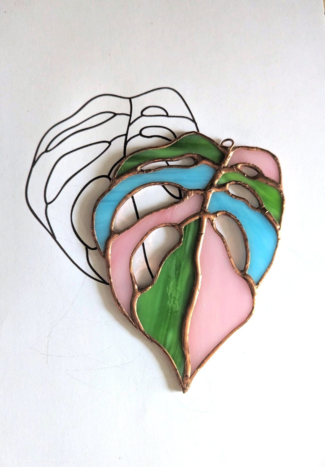 Copy Monster Pattern Glass Monstera Leaf Stained Glass Pattern - Etsy Australia
