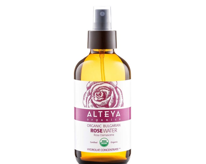 USDA Organic Bulgarian Rose Water - Facial Spray - Glass