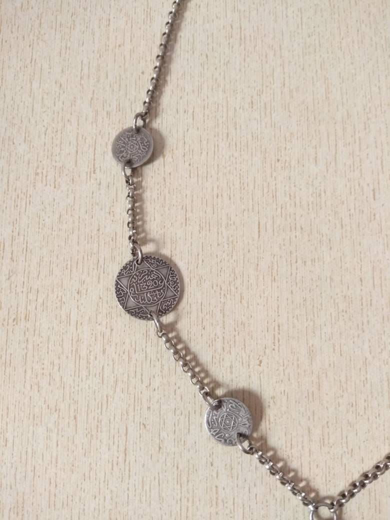 Moroccan Silver Berber Necklace with Old Silver Coins & | Etsy