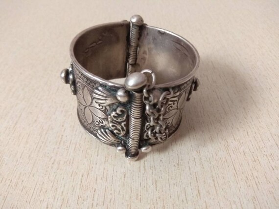 Antique Silver Berber Bracelet from Morocco, Berb… - image 4