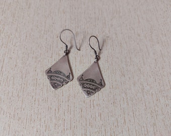 Moroccan Silver Berber Earrings: Engraved Tribal Jewelry