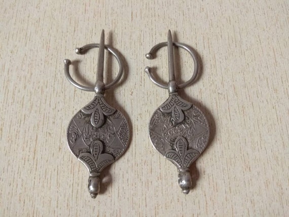 Antique Pair Silver Coin Fibula from Morocco, Old… - image 5