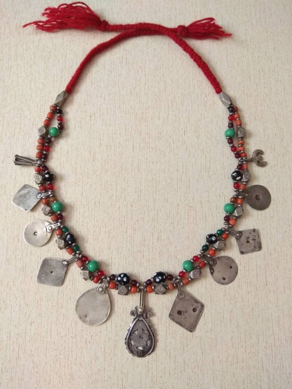 Antique Berber Necklace from Morocco with Berber … - image 2
