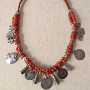 Antique Berber Necklace From Morocco With Old Silver Berber Pendants ...