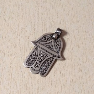 Marokkanische Silber Berber Khamsa &quot;Hand von Fatima&quot;, Berber Anhänger, marokkanischen Schmuck