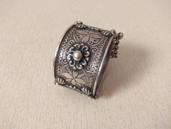 Antique Silver Berber Bracelet from Morocco, Berb… - image 1
