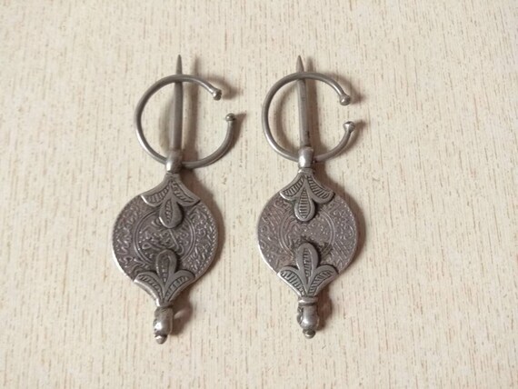 Antique Pair Silver Coin Fibula from Morocco, Old… - image 3