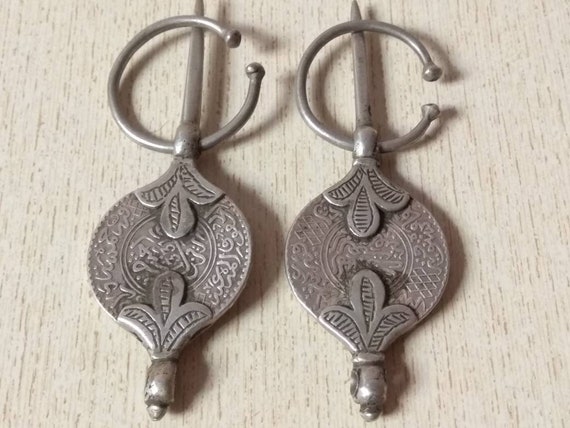 Antique Pair Silver Coin Fibula from Morocco, Old… - image 2