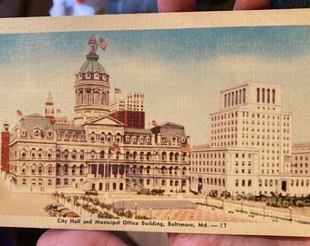 Maryland Fabulous Antique Linen Postcard of Pennsylvania Station at Baltimore