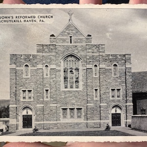 Schöne antike RPPC Echt Foto Postkarte der St John es Reformed Church in Schuylkill Haven, Pennsylvania