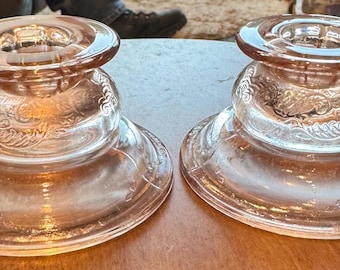 Beautiful Pair of 2 Pink Recollection by Indiana Glass