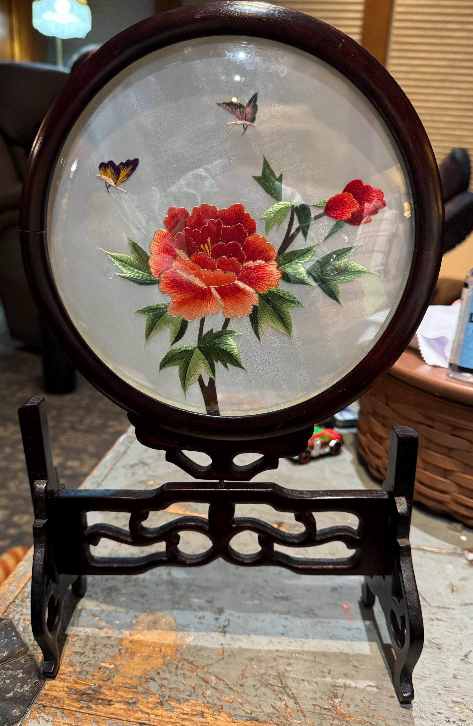 中国刺繍芸術精品 刺繍画 額装 工芸品