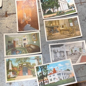 Coleção incrível de 8 cartões postais de linho vintage da Virgínia