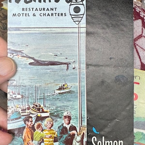 Fab Vintage 1960 Westport, Washington Islander Restaurant Motel y folleto de charters