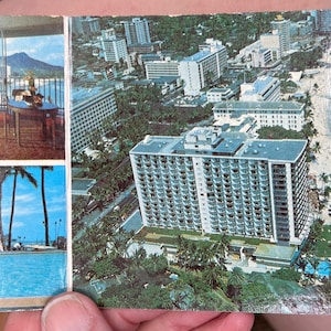 Coole 1972 RPPC Postkarte von The Waikiki Outrigger Hotel (ehemaliger Outrigger Kanu Club), Hawaii