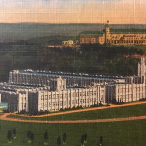 Lindo cartão postal de linho antigo da Hershey Industrial Junior-Senior High School na Pensilvânia