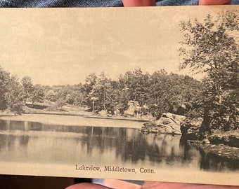 Schöne antike RPPC Echt Foto Postkarte von Lakeview in Middleton, Sharon
