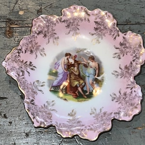 Lovely Antique Victoria Carlsbad Austria Maiden Plate / Shallow Bowl