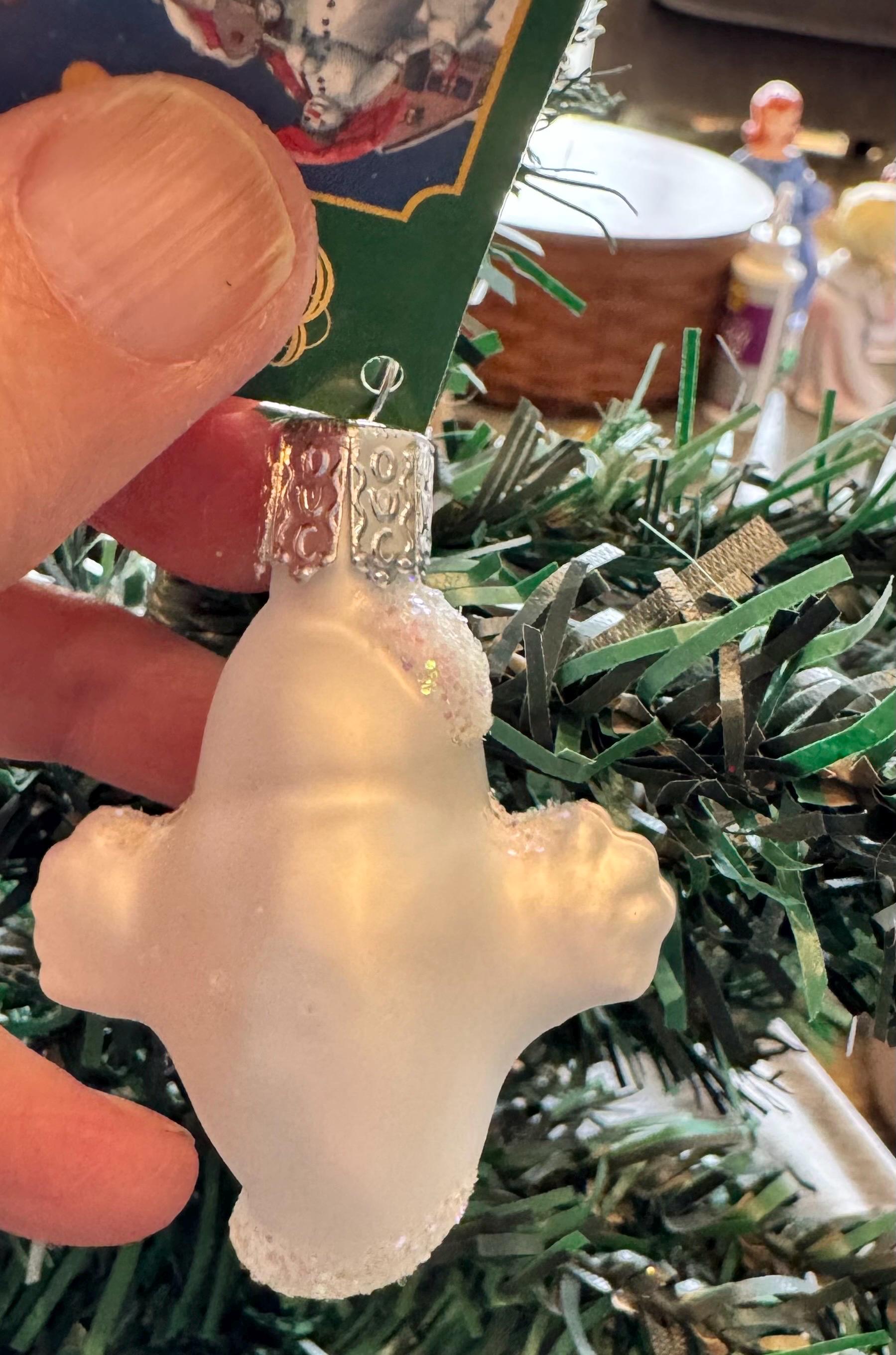 【かるび】矢入幸一　White Ghost Aroma Ornament Old World Christmas Casper Ghost Glass Ornament (2