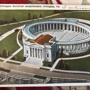 Antica cartolina dell'anfiteatro commemorativo di Arlington in Virginia 1922