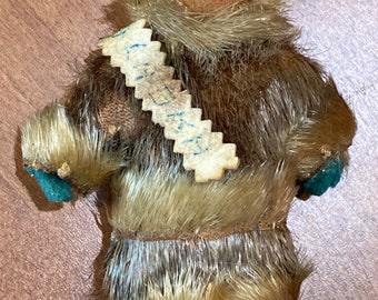 Darling 4-1/2” Antique Alaskan Inuit Eskimo Seal Pelt Doll