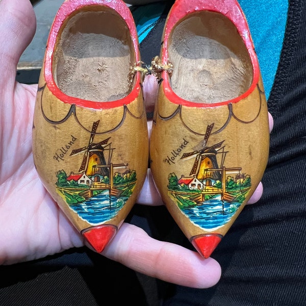Antique Dutch Wooden Shoes Etsy
