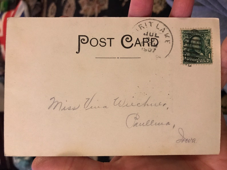 Gorgeous Antique 1907 Postcard of West Okoboji Lake in Iowa