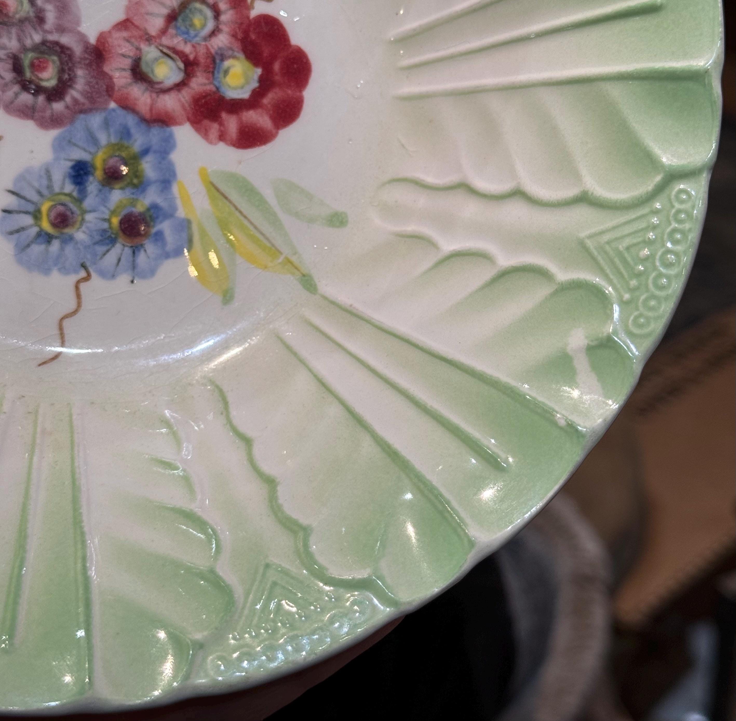 Lovely Handpainted Vintage Yamasho Iron Stone China Japan Posies