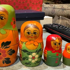 Darling Handcrafted, ręcznie malowane, rosyjskie 5 lalek matrioszek