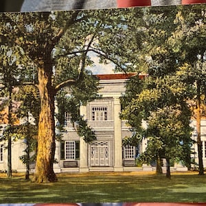 Antike Leinen Postkarte von der Einsiedelei, Home of General Andrew Jackson in Nashville, Tennessee