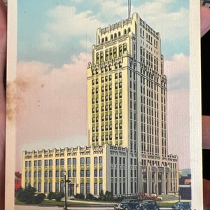 Carte postale colorisée antique de l’hôtel de ville d’Atlanta, Géorgie