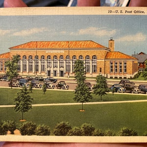Cartolina di lino antica dell'ufficio postale degli Stati Uniti a Erie, Pennsylvania